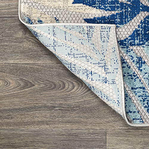 JONATHAN Y Tropics Palm Leaves Indoor Outdoor Area Rug 3X5 Gray/Blue, Boho for Backyard, Patio, Porch, Easy-Cleaning, High Traffic, Pet-Friendly, Non-Shedding (AMC100A-3) JONATHAN Y