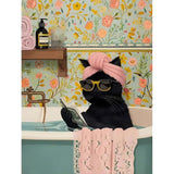 Black Cat 5D Diamond Art Kits for Adults,Funny Animal Diamond Painting Kits for Beginners,Bathing cat Full Drill Diamond Dot,Gem Art Crafts for Adult Wall Decor 12x16inch Canrichshop