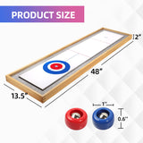 GSE 2-in-1 Solid Wood Mini Shuffleboard and Curling Tabletop Game Board Set with 8 Rollers Gifts for Kids and Adults GSE Games & Sports Expert