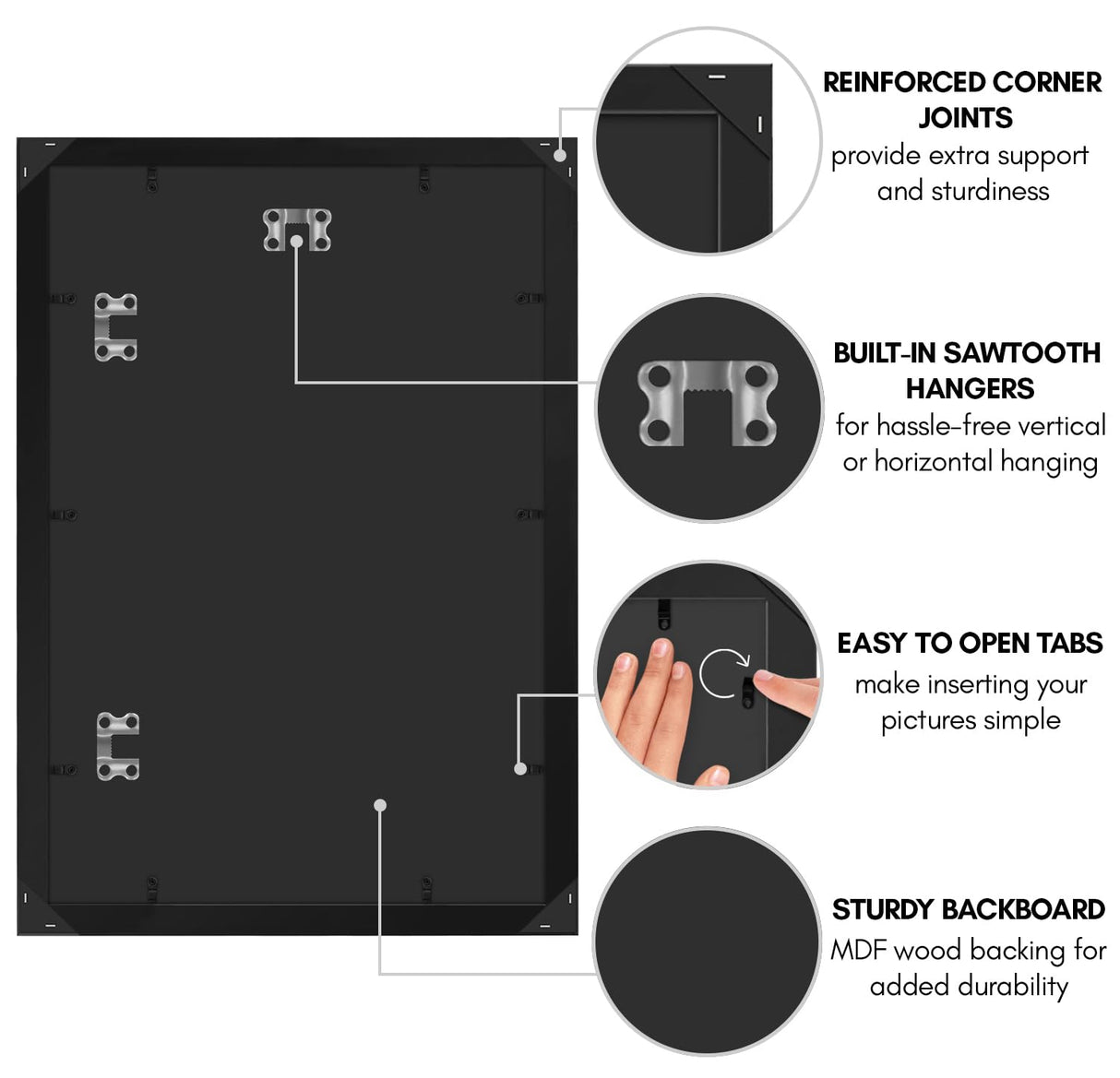 Americanflat 12x18 Poster Frame with Polished Plexiglass - Black Picture Frame with Engineered Wood - Epic Collection - Wide Photo Frame for Wall Display Americanflat