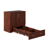 AFI, Southampton Murphy Bed Chest Twin XL with 6" Mattress, Storage Drawer & Built-in USB Charger, Walnut AFI