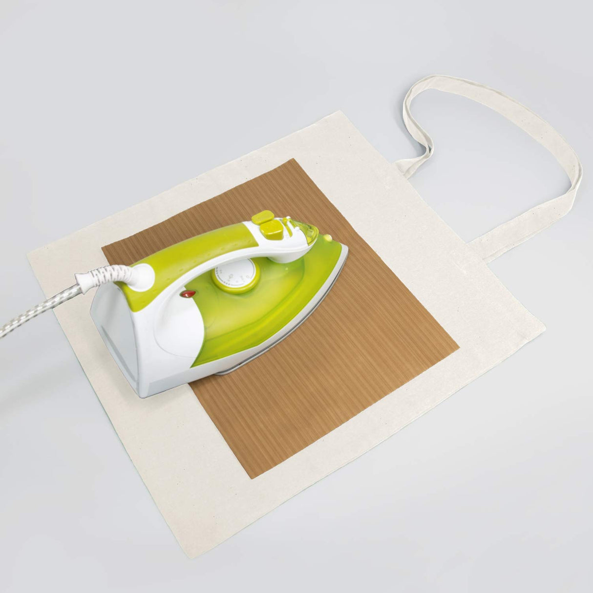 NPBAG 5 | 15 | 25 | 50 Pack 15'' X 16'' Natural Cotton Tote Bags, Lightweight Blank Bulk Cloth bags with 1pc of PTFE Teflon Sheet (5-Pack) NPBAG