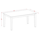 East West Furniture Capri 5 Piece Dining Set Includes a Rectangle Solid Wood Table and 4 Kitchen Room Chairs, 36x60 Inch, Oak East West Furniture