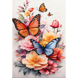 Diamond Art Kits for Adults - Butterfly Flowers Diamond Painting Kits DIY 5D Full Drill Diamond Dots Paintings with Diamonds Gem Art and Crafts for Home Decor 12x16 Inch Fuinkqe