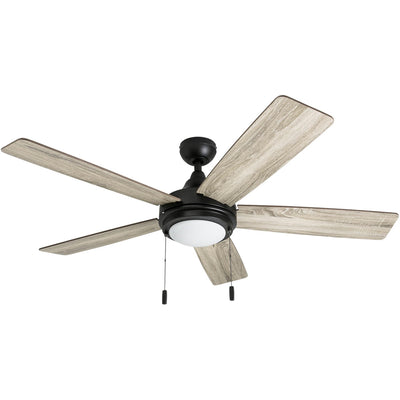 Honeywell Ceiling Fans Ventnor, 52 Inch Modern Farmhouse Indoor LED Ceiling Fan with Light, Pull Chain, Three Mounting Options, Dual Finish Blades, Reversible Motor - 50607-01 (Bronze)
