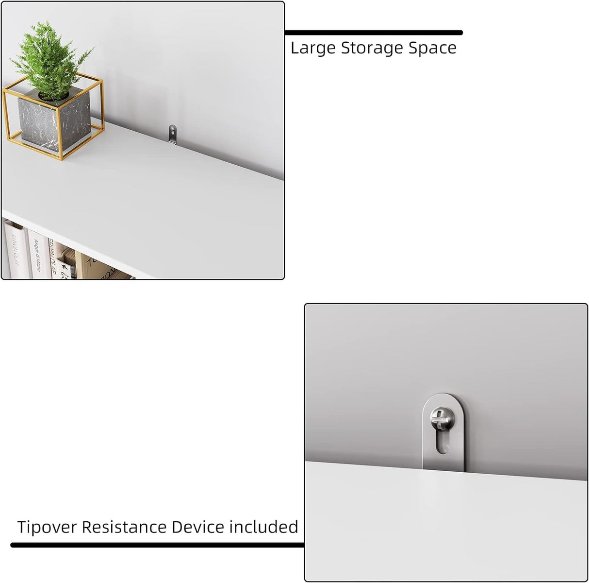 Modern White Bookshelf with Drawers and 9 Cubes by IDEALHOUSE, Versatile Storage Organizer for Home and Office IDEALHOUSE