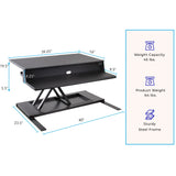 Stand Steady Flexpro Power 40 Inch Electric Standing Desk | Electric Height-Adjustable Stand up Desk | by Award Winning Holds 2 Monitors + Laptop! | Easy Quiet Adjustments! (Black) (40") Stand Steady