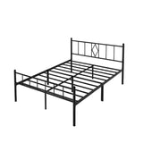 FONTOI Full Size Bed Frame, 14 Inch Metal Platform Bed with Iron-Art Headboard & Footboard, Classic Bed Frame with Heavy Duty Metal Slats Support, Under Bed Storage & No Box Spring Needed, Black FONTOI