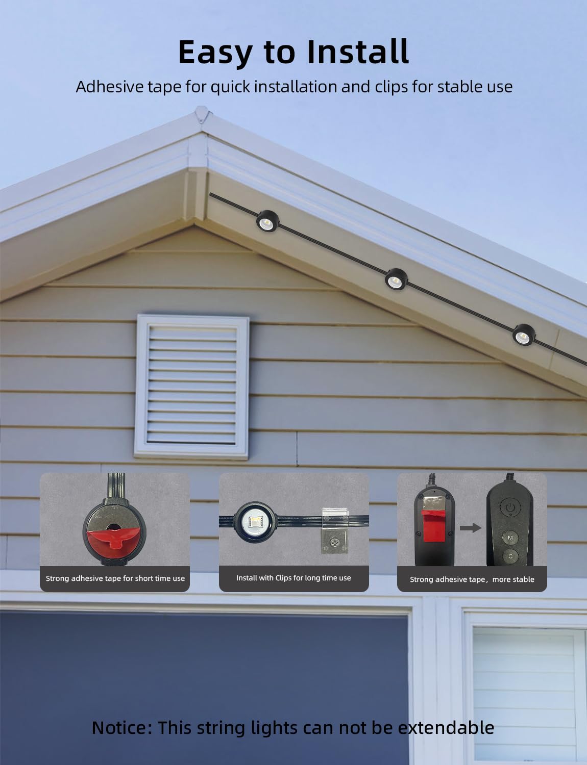 APPECK Permanent Outdoor Lights 100ft with 72 LEDs, DIY Scene Modes, Smart RGBW String Lights Waterproof, App/Remote Control for Christmas, Holidays, Alexa/Google Assistant Compatible, Black APPECK