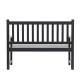 Flash Furniture Adele Commercial Indoor/Outdoor Acacia Wood Bench, 2-Person Slatted Patio Loveseat, for Use in Yard, Garden, Porch, or Park, Black Flash Furniture