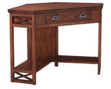 Leick Home 82431 Corner Computer Writing Desk with Drop Front Keyboard Drawer, Oak Leick Home