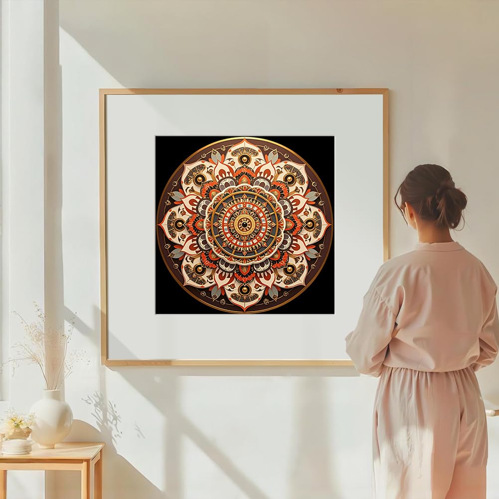 DIADAY 5D Diamond Painting Kit, Mandala Diamond Art Kits for Adults & Beginners, Full Drill Round Gems, DIY Dot Craft, Home Wall Decor Gift, 12x12 Inches DIADAY