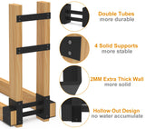 BALIE SPACE Outdoor Firewood Rack Brackets Kit for Fire Wood Pile Storage, Adjustable log stacking Stand Holder for 2x4 lumber, Black, Set of 2… BALIE SPACE