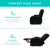 Best Choice Products PU Leather Electric Power Lift Chair, Recliner Massage Chair, Adjustable Furniture for Back, Legs w/ 3 Positions, USB Port, Heat, Cupholders, Easy-to-Reach Side Button - Black Best Choice Products