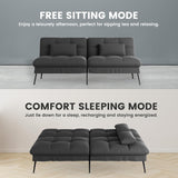 COMHOMA Convertible Sofa Bed,72″Fabric Couch with Adjustable Backrest,Loveseat Recliner Sleeper Living Room Furniture futon Set (Black) COMHOMA