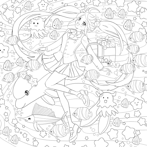 Manga Mania Coloring Book: Over 100 Cute Characters to Color – Manga and Anime Coloring Book for Adults and Kids WoodArtSupply