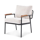 VINGLI Mid-Century Modern Accent Armchiar for Small Space, Small Comfy Upholstered Leisure Reading Chair with Wood Armrest for Bedroom, Living Room, Waiting Room, Linen Beige VINGLI
