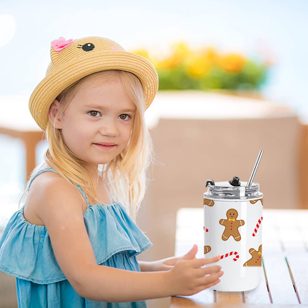 PYD Life Sublimation Kids Tumblers Blanks 12 OZ White Tumbler Cups Stainless Steel Coffee to Go Travel Tumblers with Lid and Metal Straw for Tumbler Heat Press Sublimation Oven Print 4 Pack PYD Life