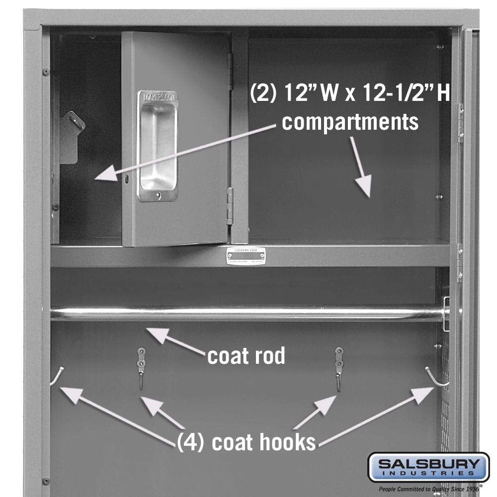 Salsbury Industries 72024GY-U Unassembled 6-Feet High 24-Inch Deep Standard Gear Metal Locker Ventilated Door, Gray Salsbury Industries