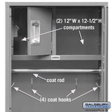 Salsbury Industries 72024GY-U Unassembled 6-Feet High 24-Inch Deep Standard Gear Metal Locker Ventilated Door, Gray Salsbury Industries
