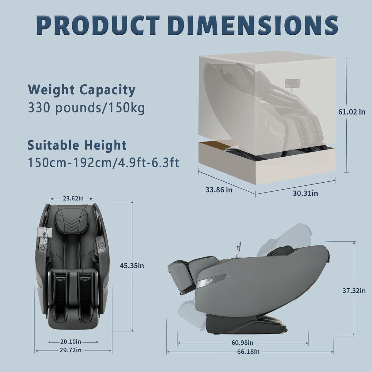 HealthRelife 3D Massage Chair Full Body Recliner - Zero Gravity with Heat, 12 Auto-Massage Modes, Shiatsu Foot Massage, with 55-inch SL-Track, 28 Airbags Massage, Foot Rollers,Free Dust Cover (Black) HealthRelife