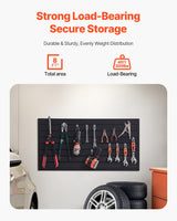 VEVOR Slat Wall Paneling, 2 x 4 ft, PVC Garage Slatwall with Modular Design, Black Slat Wall Easy-to-Install Adjustable Slatwall Panel with Coupling Structure & DIY Cutting, Fits for Storage & Display VEVOR