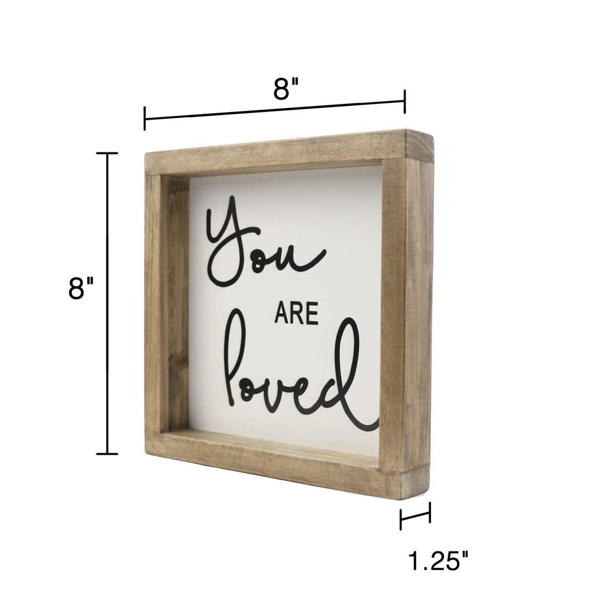 Joy Choice 8x8inch Kitchen Signs Wall Decor Farmhouse, You Are Loved Wooden Signs Personalized, Home Table Sign With Solid Wood Frame. Joy Choice