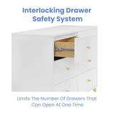 Delta Children Essex 6 Drawer Dresser, Bianca White/Natural Delta Children