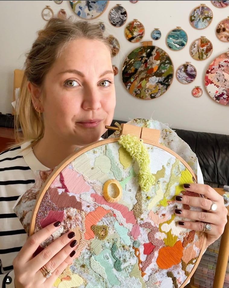 Abstract Embroidery: Slow stitching with texture, colour and creativity WoodArtSupply