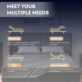 Dyonery Split King Adjustable Bed Frame with 14 inch Gel Memory Foam Mattress, CertiPUR-US Certified Fiberglass Free, Zero Gravity & Wireless Remote, Head & Foot Incline, 80"×76" Dyonery