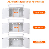 ZENY Cat Litter Box Enclosure, Cat Litter Box Furniture Hidden with Open Shelf, Wooden Cat Litter Cabinet with Divider, Indoor Cat Washroom Storage Bench, White ZENY