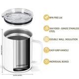 Wzaytia 12 Oz Sublimation Coffee Mug Blanks With Handle, 6 Pack Stainless Steel Sublimation Coffee Tumbler, Individually Boxed, White Wzaytia