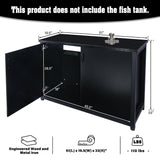 TC-HOMENY 55-75 Gallon Aquarium Stand with Charging Station, 1200lb Load Capacity, Metal Fish Tank Stand with Large Storage Cabinet and Cable Holes, 51" L x 19.5" W Tabletop, Fit for Living Room TC-HOMENY