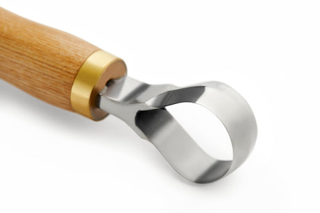 STAMESKY Wood Carving Scorp Knife | Round Carving Tool for Spoons, Bowls, and Cups | Spoon Bowl Carving Tools | Wood Carving for Beginners | Oak Wood Handle with Carbon Steel Blade (1'in full scorp) STAMESKY