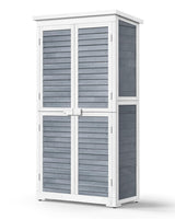 Bealife 63.2" Outdoor Storage Cabinet with Double Doors, Lockable Vertical Storage Shed with 3 Shelves Organizer, Waterproof Fir Wood Tool Closet Shed for Garden, Backyard, Patio, and Lawn -Grey Bealife