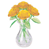 BePuzzled | Roses in Vase Original 3D Crystal Puzzle, Ages 12 and Up, Yellow Bepuzzled