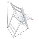 HomVent Set of 4 Slatted Wood Folding Chair, Fully Assembled Folding Chair Set Folding Event Chairs Wedding Chair Wooden Slatted Seat for Dining Room Kitchen Balcony Wedding Occasion Events (White) HomVent