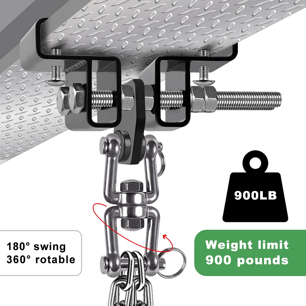 Dolibest Heavy Bag Mount, Punching Bag Hanger, I Beam Hanger, Heavy Bag Hanger for Punching Bag Accessories, Punching Bag Bracket, Beam Hanger with Swivel Hook, Ceiling Mount for Boxing Bag Dolibest