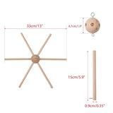 Baby Mobile Kit Frame DIY for Crib Decorative Natural Wooden Wind Chime Equipment Hanger for Infant Boy Girl Home Nursery Creative Craft Wall Balcony Hanging Toy Bell Accessories Bedroom Ceiling Decor Marsrut