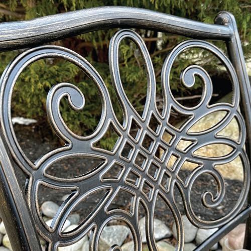 Hanover Traditions 5-Piece Rust Resistant Aluminum Patio Dining Set with Blue Cushions, Swivel Rockers and Aluminum Round Dining Table, Outdoor Dining Set for 4 Hanover