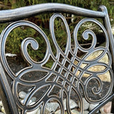 Hanover Traditions 5-Piece Rust Resistant Aluminum Patio Dining Set with Blue Cushions, Swivel Rockers and Aluminum Round Dining Table, Outdoor Dining Set for 4 Hanover