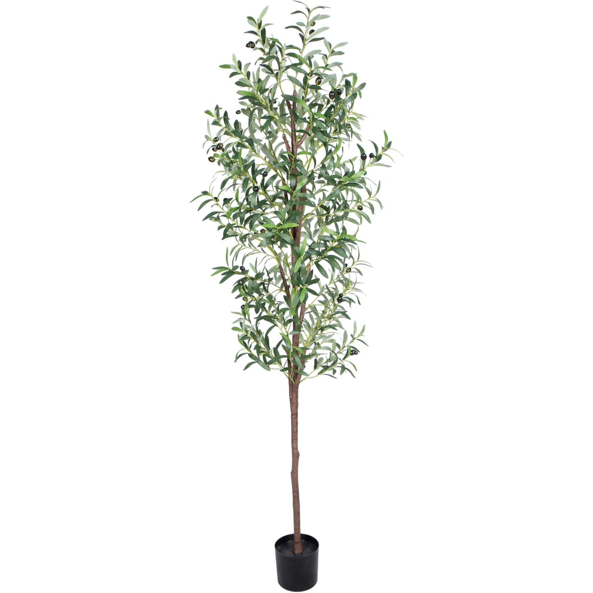 CETRD Artificial Olive Tree, 6FT Tall Faux Olive Trees 72in Outdoor Fake Potted Silk Plant with Trunk and Realistic 648 Leaves and 24 Fruits for Modern Office Home Decor Indoor（1pack） CETRD