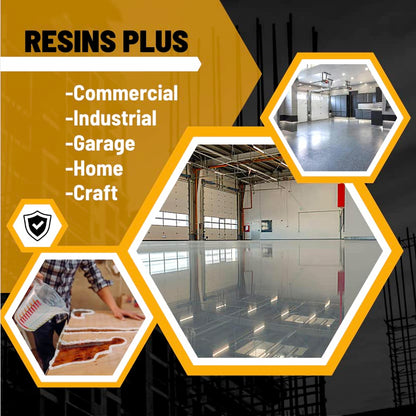 Resins Plus - Garage Floor Coating and Epoxy Kit | Includes All Needed Tools and Materials for DYI Application | RS1210 100% Solids Pigmented Epoxy with Paint Chips - WoodArtSupply