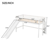 Majnesvon Twin Loft Bed with Slide,Wood Loft Bed Low Profile for Boys Girls, Built-in Ladder and Guard Rail,No Box Spring Needed Majnesvon