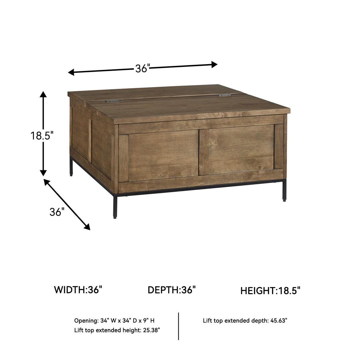 Signature Design by Ashley Torlanta Casual Lift-Top Coffee Table with Hinged Design and Storage, Light Brown & Black Signature Design by Ashley