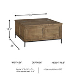 Signature Design by Ashley Torlanta Casual Lift-Top Coffee Table with Hinged Design and Storage, Light Brown & Black Signature Design by Ashley