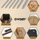 OWDEN Professional 6pc Leather Hollow Punch Set, Size 1.0-5.0mm, Black, Steel, Manual, 6 Holes, Free Mini Cutting Mat OWDEN