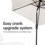 GDY 7.5FT Patio Umbrella Outdoor Table Umbrella,Market Umbrella with Push Button Tilt and Crank for Garden, Lawn, Deck, Backyard & Pool (Beige) GDY