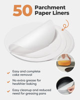 Kootek Cake Pan Set of 3, Nonstick Springform Pans with Removable Bottom, 4, 7, 9 Inch Round Cheesecake Baking Pans with 50 Pcs Parchment Paper Liners Kootek