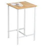 Finnhomy 23.6" Modern High Top Bar Table - Oak Beige & White Cocktail Table for Kitchen and Living Room Finnhomy
